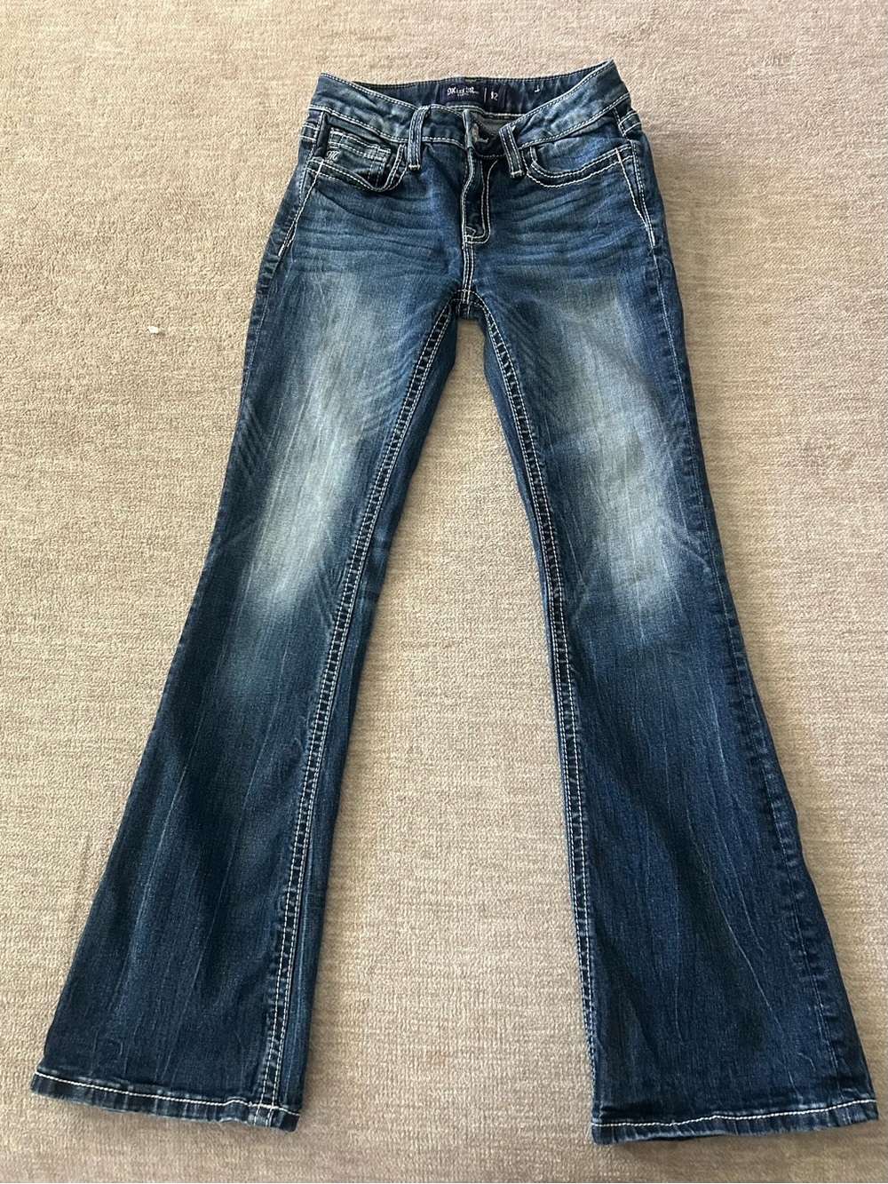 Miss Me Youth Girls Size 12 mid rise, boots style jeans